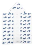 Petit Bateau whale hooded towel - White