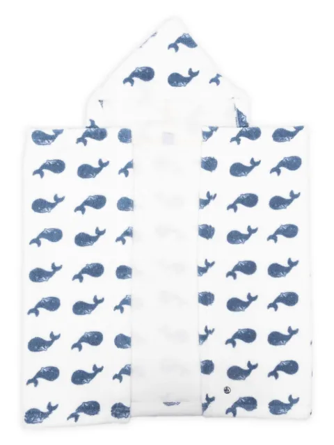 Petit Bateau whale hooded towel