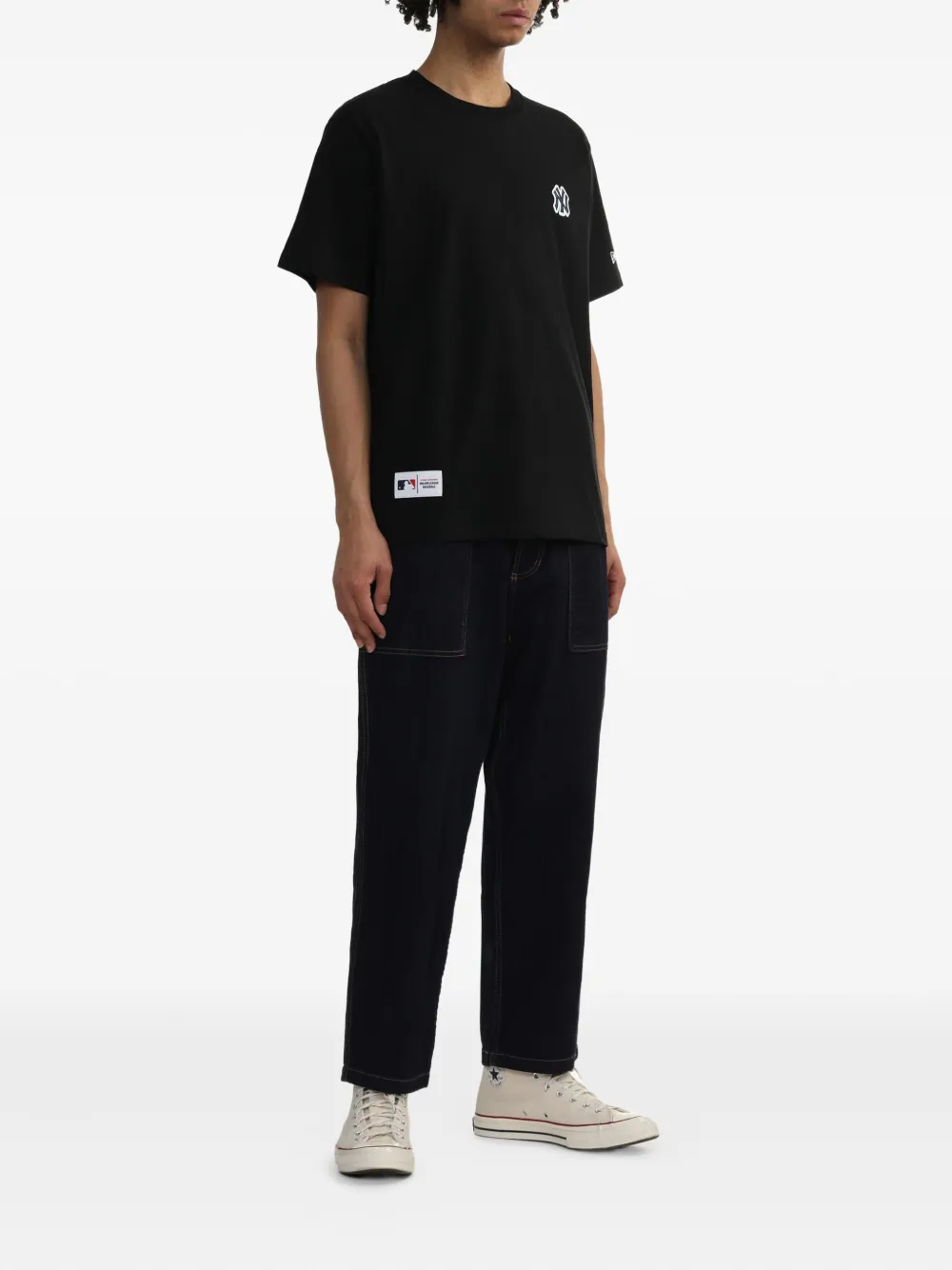 NEW ERA CAP logo-patch cotton T-shirt - Zwart