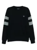 Fred Perry embroidered-logo cotton sweatshirt - Blue