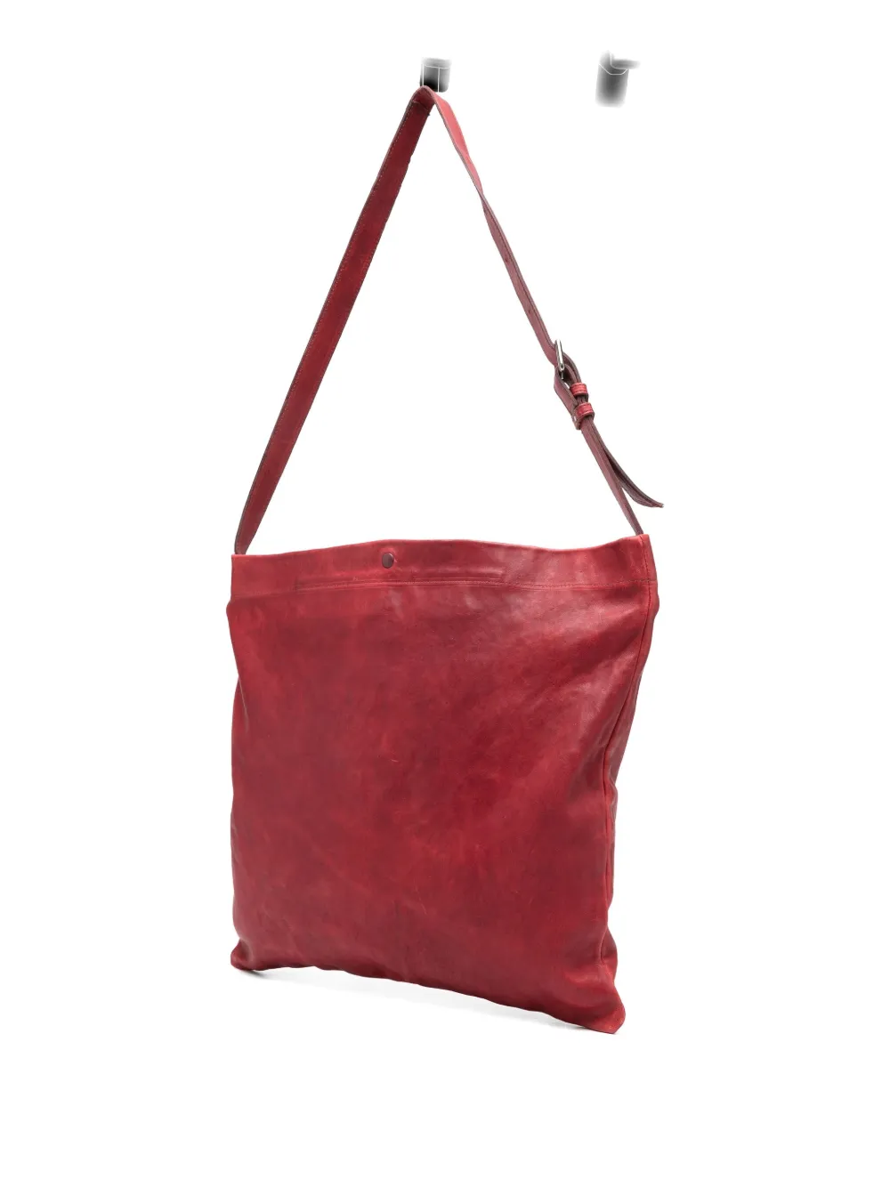Sommet Large Lidia Buckle-strap Leather Shoulder Bag In Red