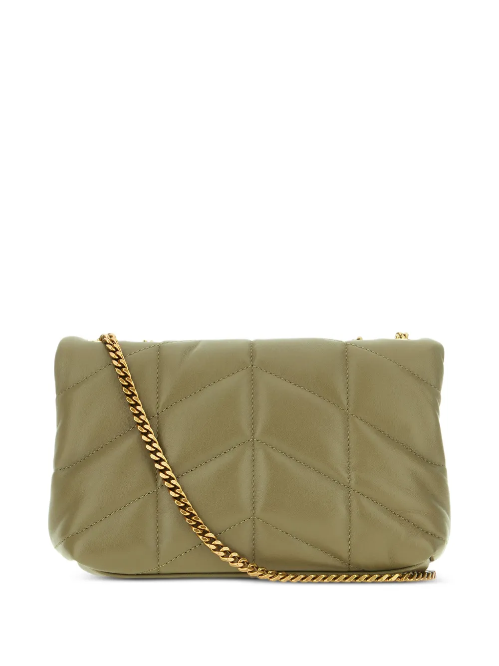 Saint Laurent Toy Puffer gewatteerde leren schoudertas Groen
