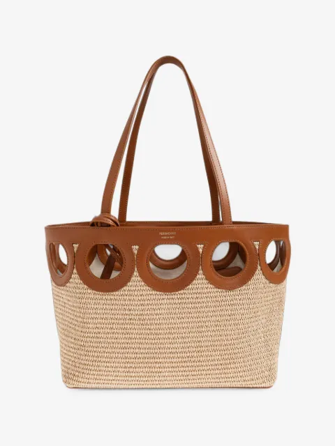 open-top cut-out tote bag