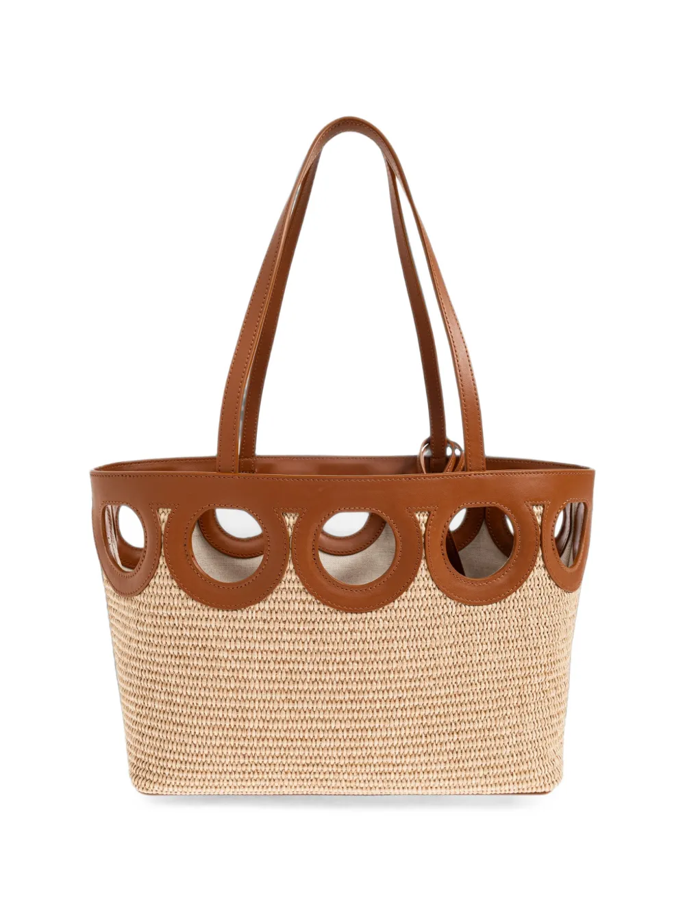 Ferragamo Shopper met open bovenkant en uitgesneden details Bruin