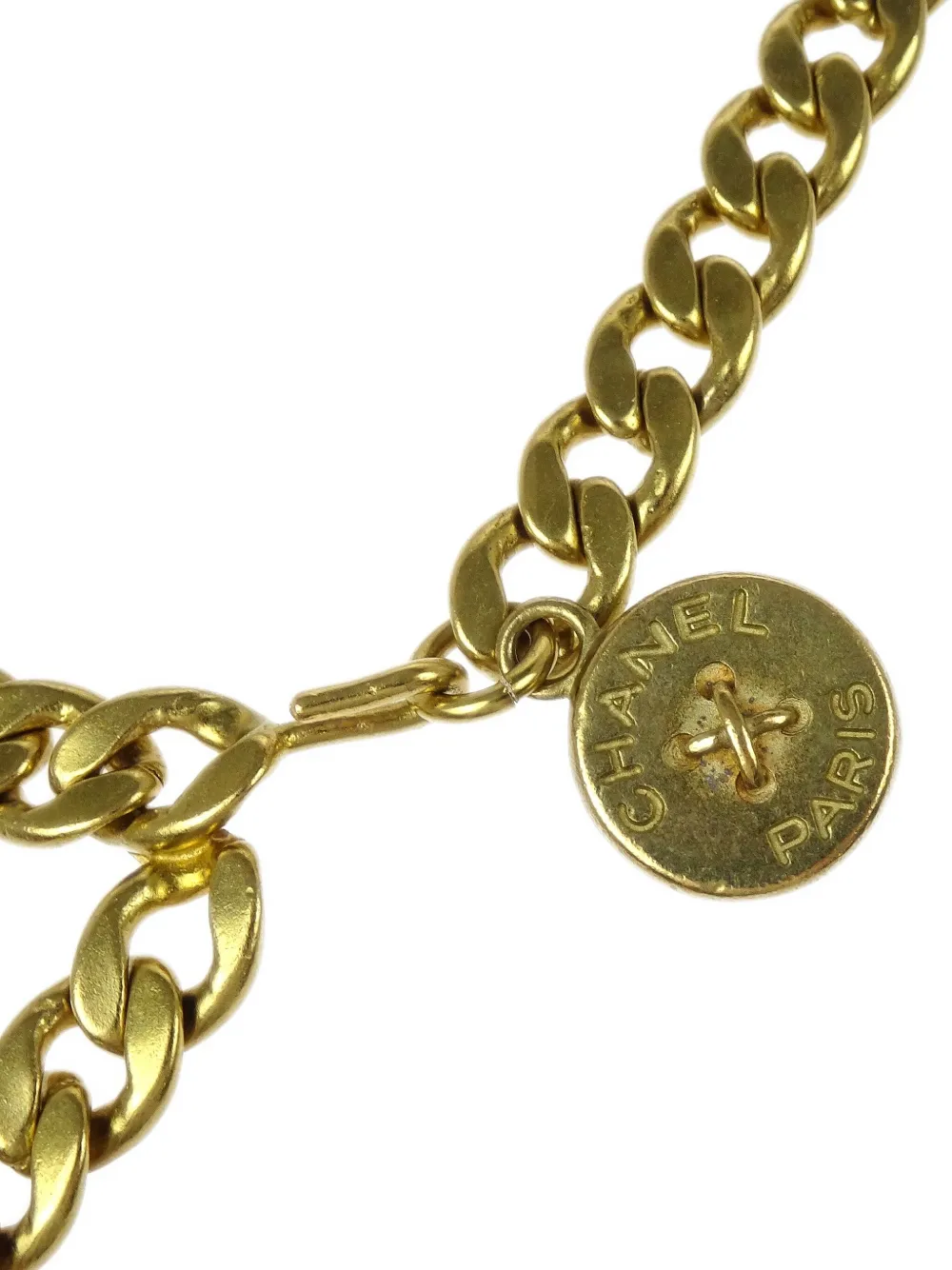 Pre-owned Chanel 1995 Medallion Chain Belt In Gold