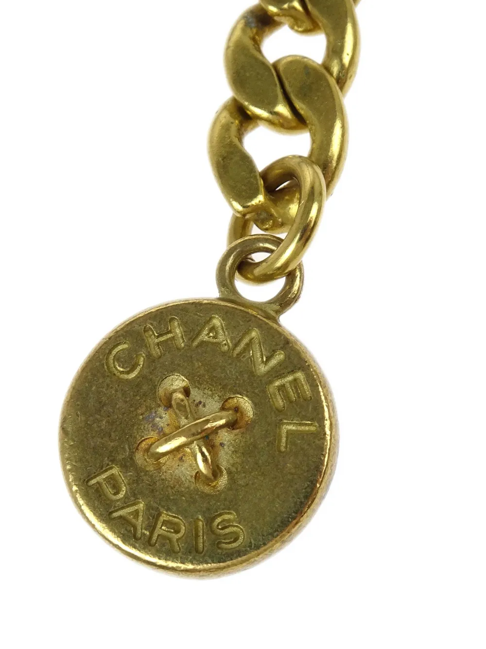 Pre-owned Chanel 1995 Medallion Chain Belt In Gold