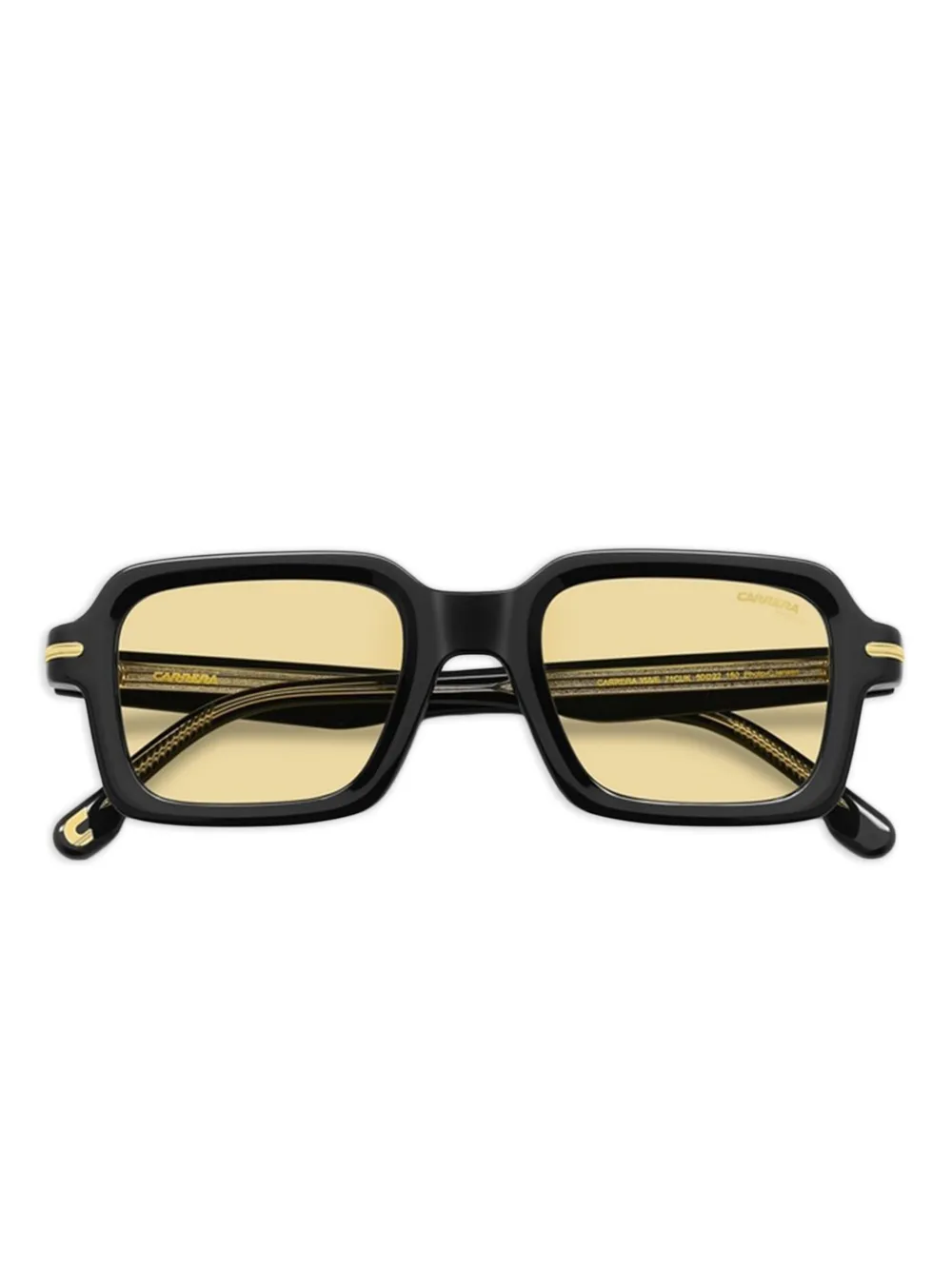 Carrera gold-detail square sunglasses Zwart