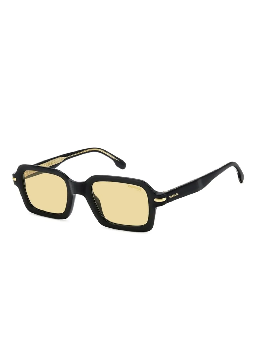 Carrera gold-detail square sunglasses Zwart