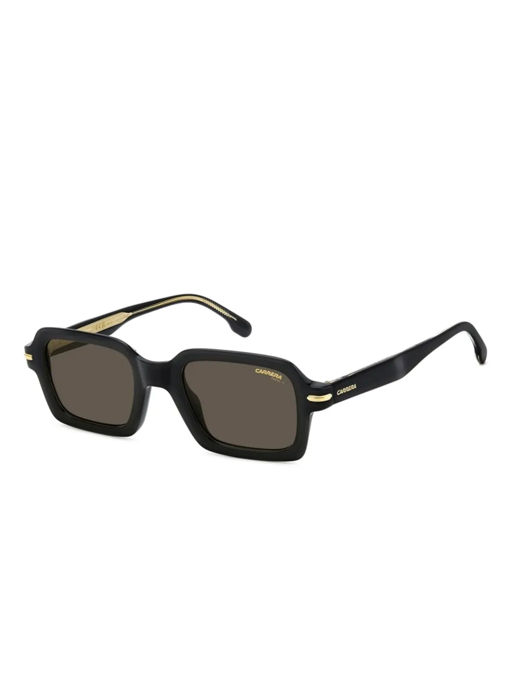 Carrera gold-detail square sunglasses Zwart