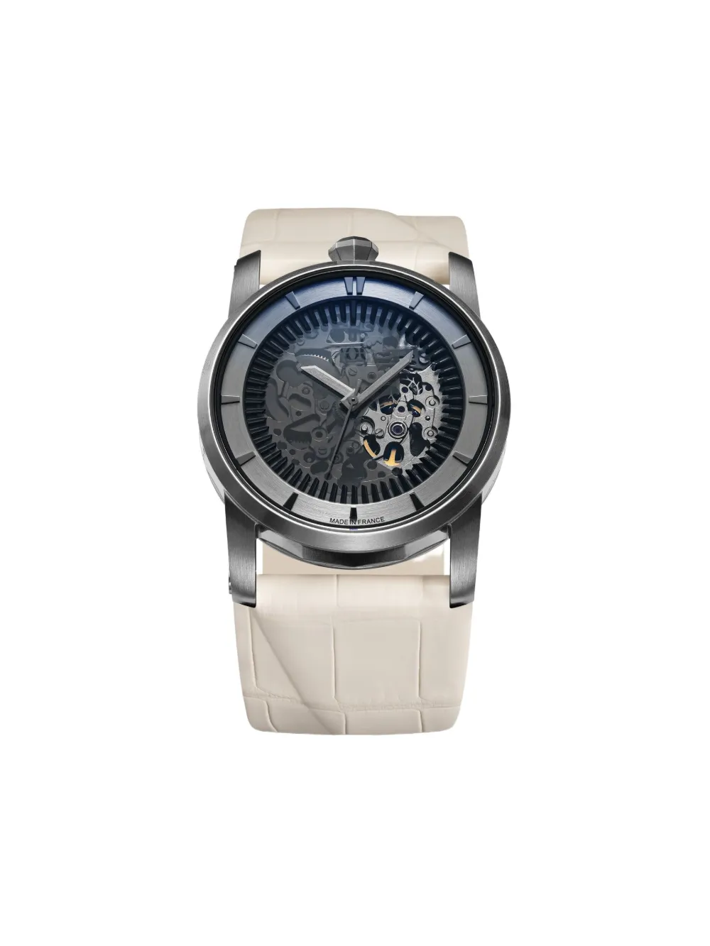Fob Paris leather skeleton 40mm | Silver | Image 1