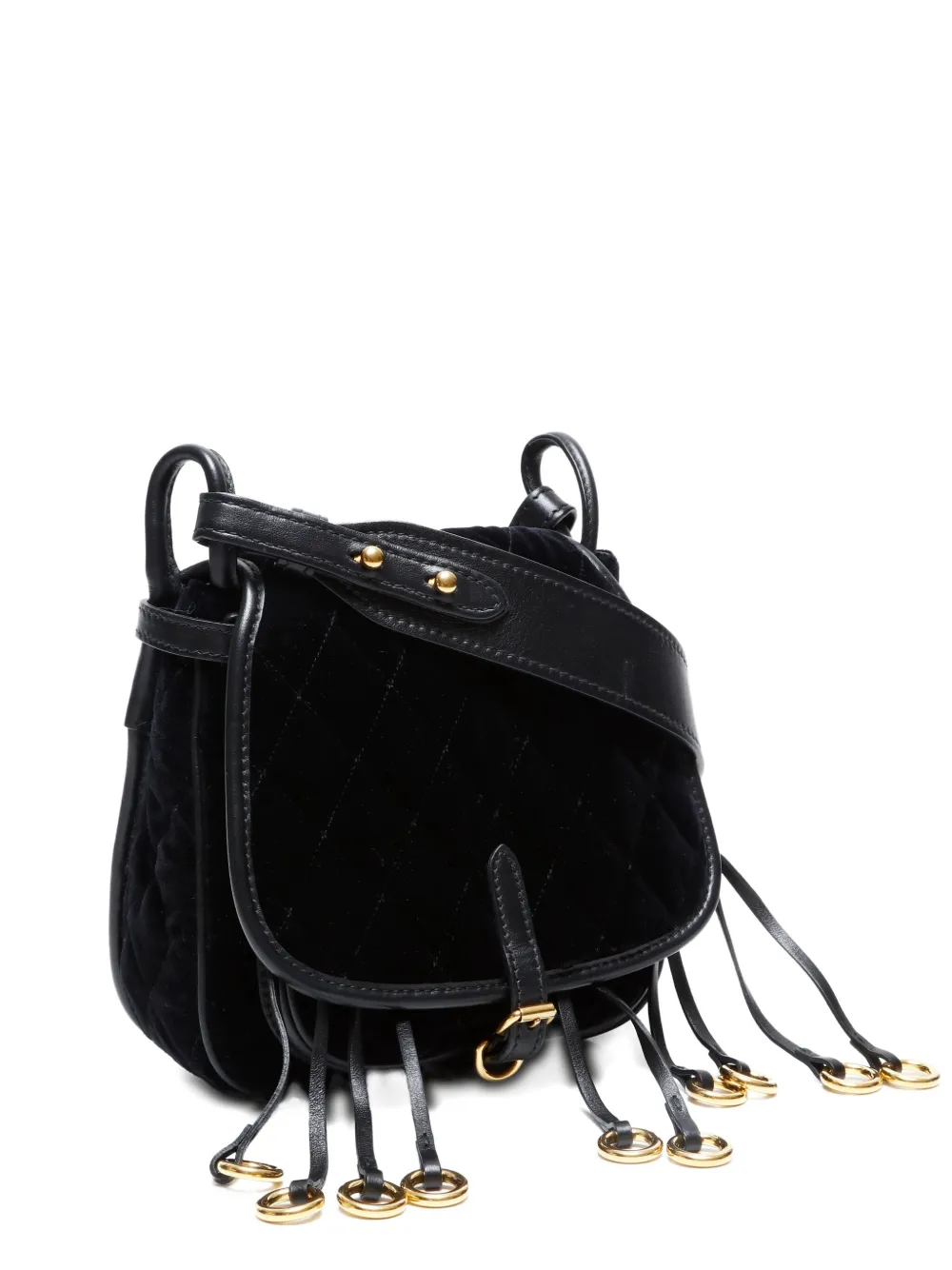 Pre-owned Prada 2015-2020s Corsaire Quilted Fringe Shoulder Bag In Black