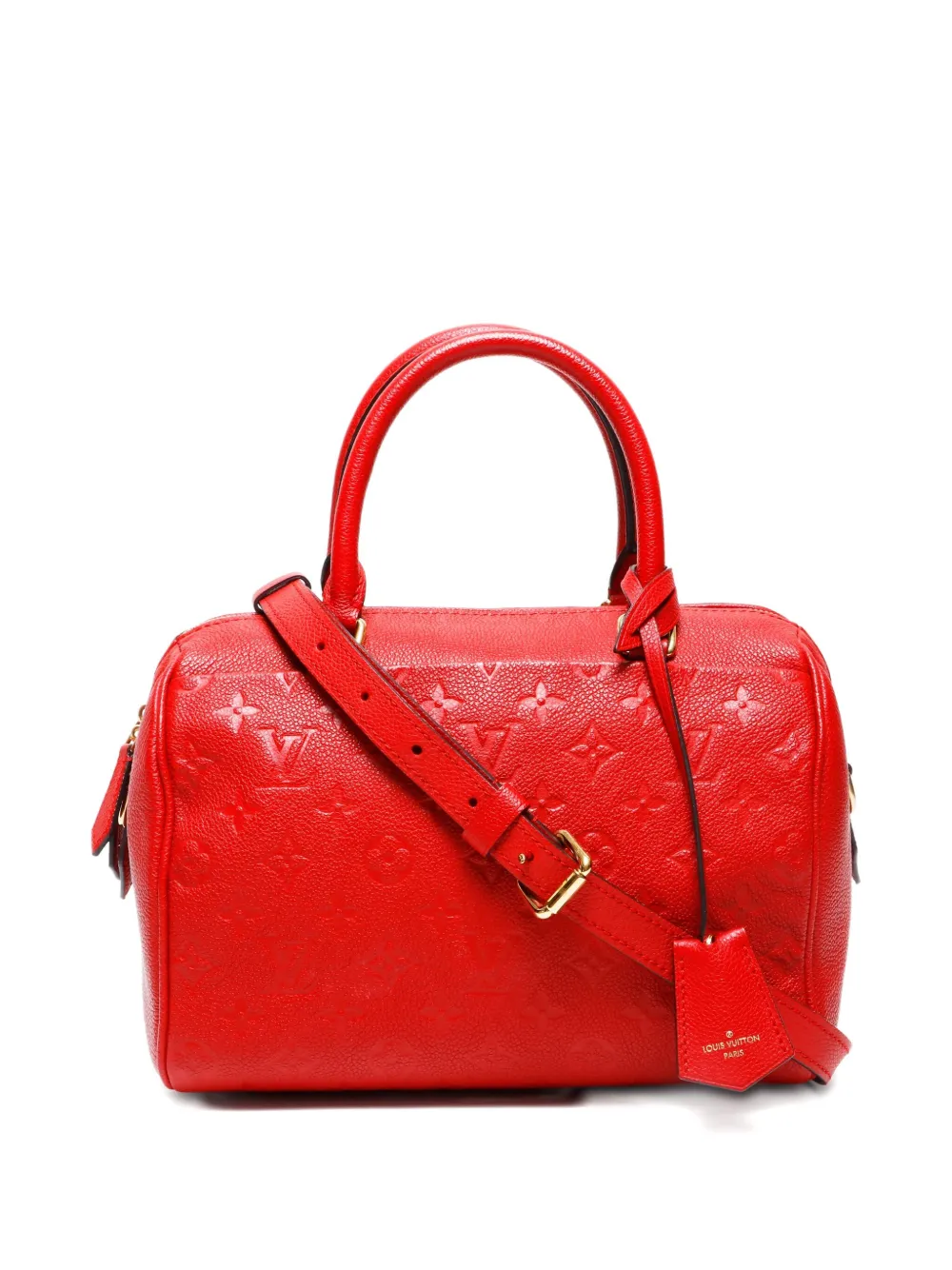 Pre-owned Louis Vuitton 2016 Speedy 25 Tote Bag In Red