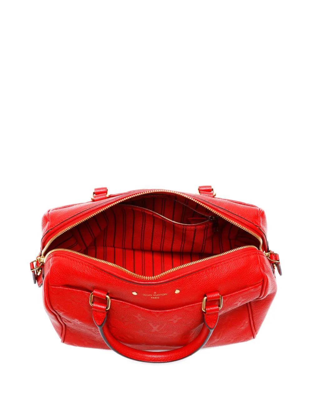 Pre-owned Louis Vuitton 2016 Speedy 25 Tote Bag In Red