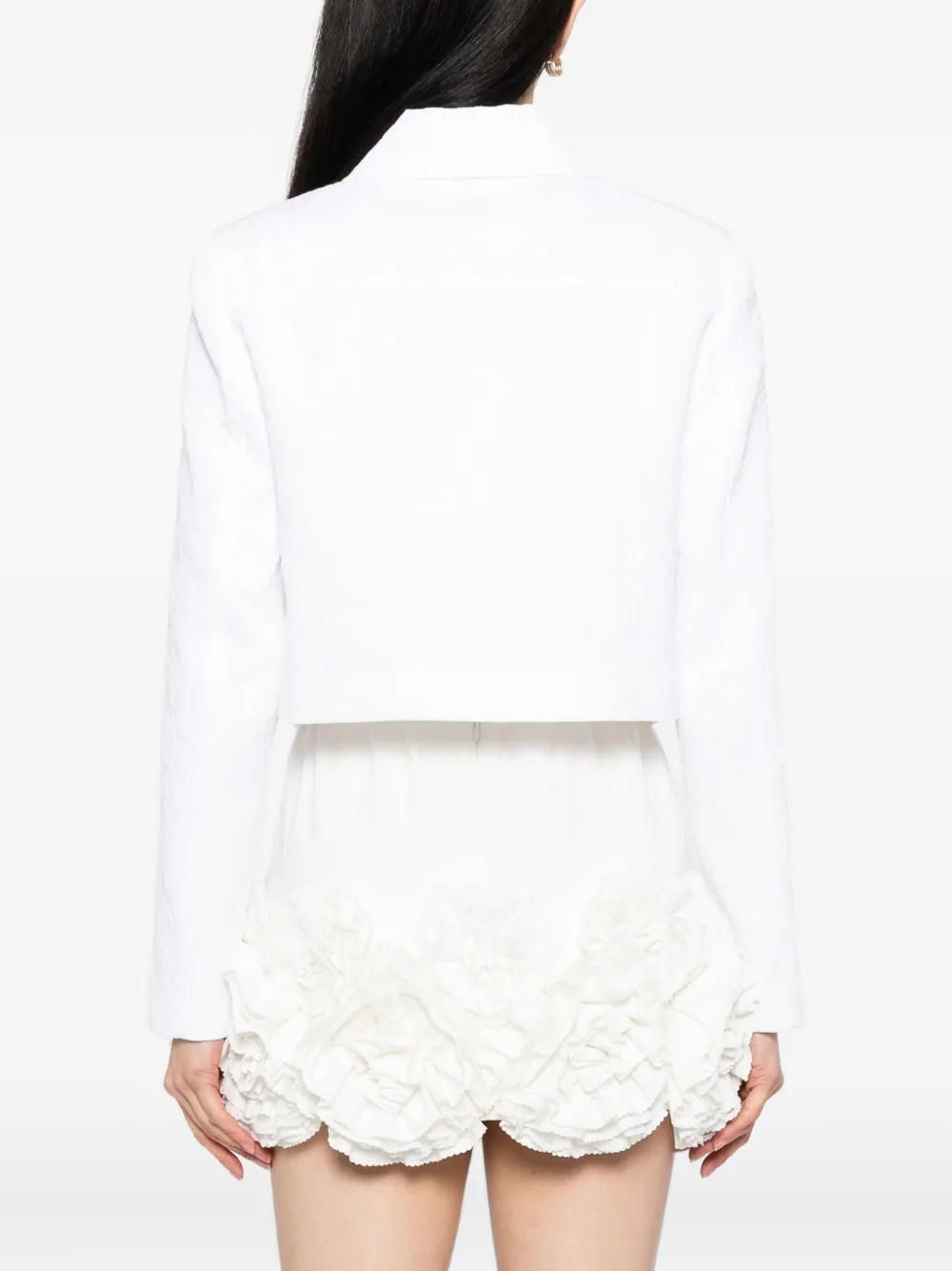 Carolina Herrera Floral-cloque Jacket In White