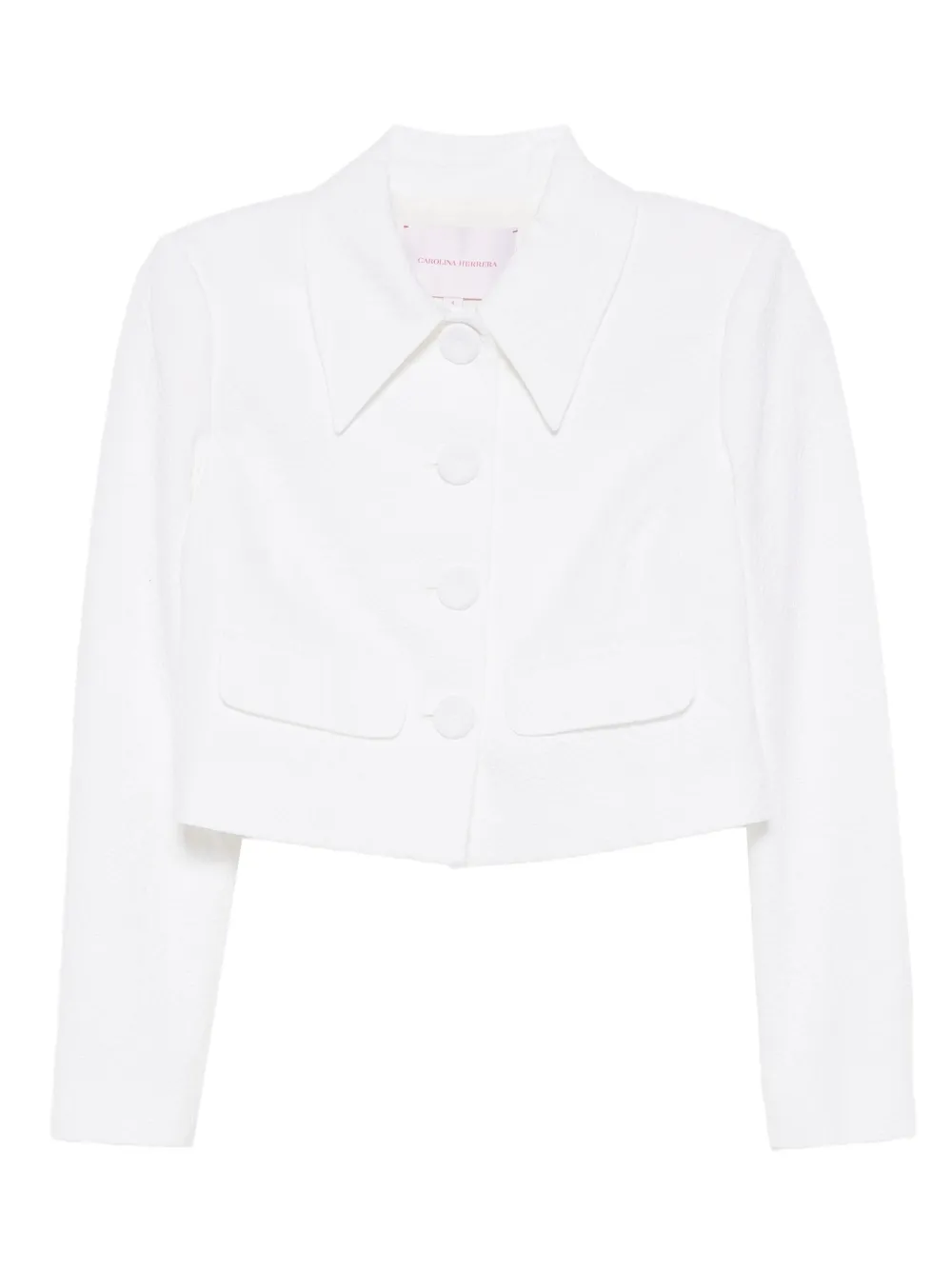 Carolina Herrera Floral-cloque Jacket In White