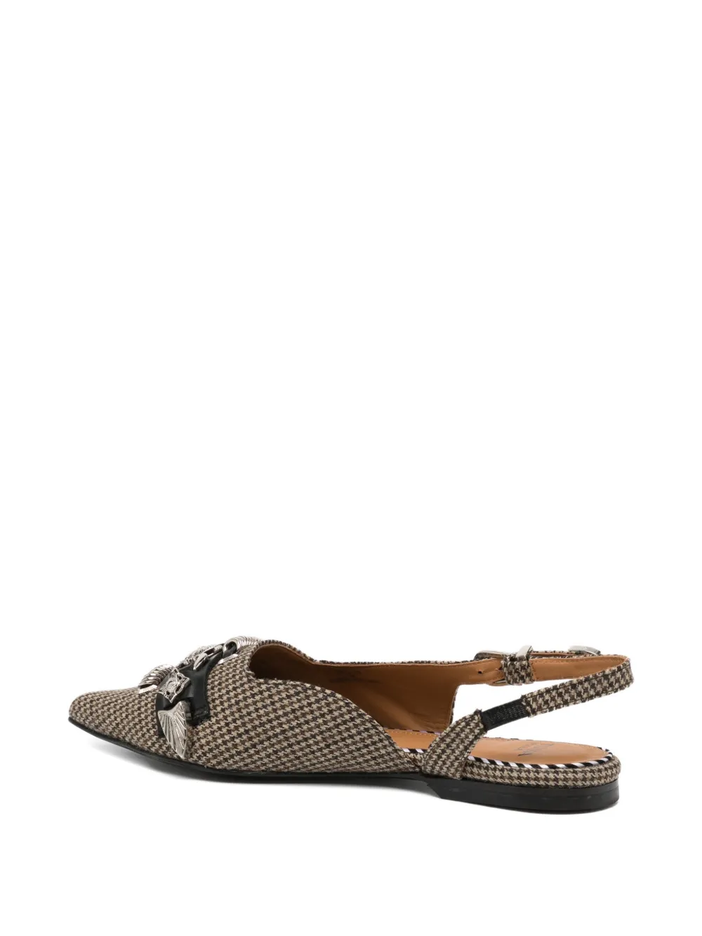 Toga Buckle-embellished Flat Pumps In Brown