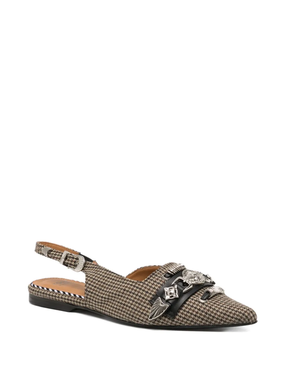 Toga Buckle-embellished Flat Pumps In Brown