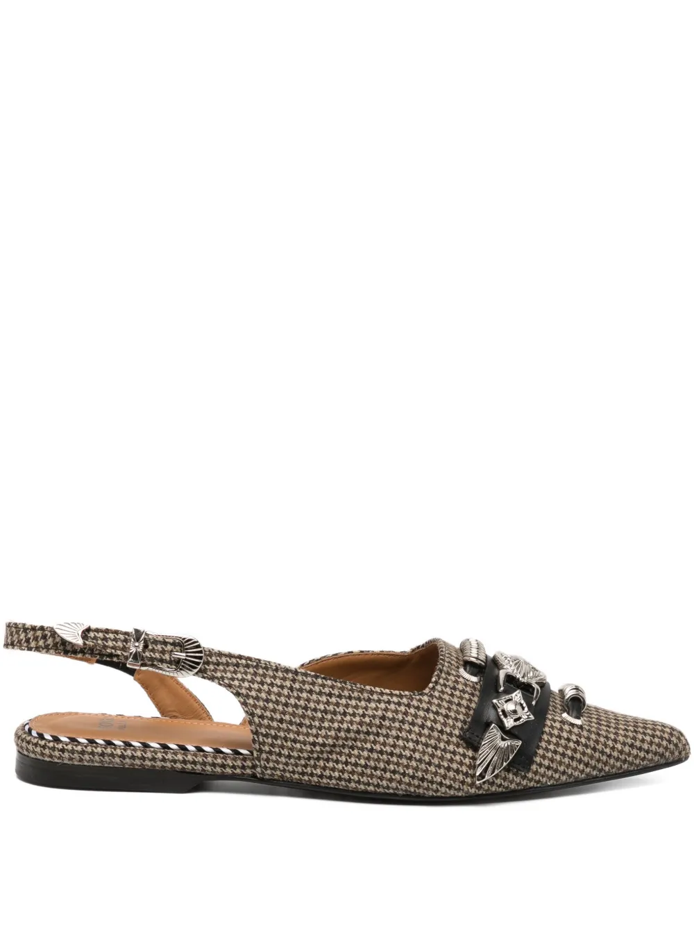 Toga Buckle-embellished Flat Pumps In Brown