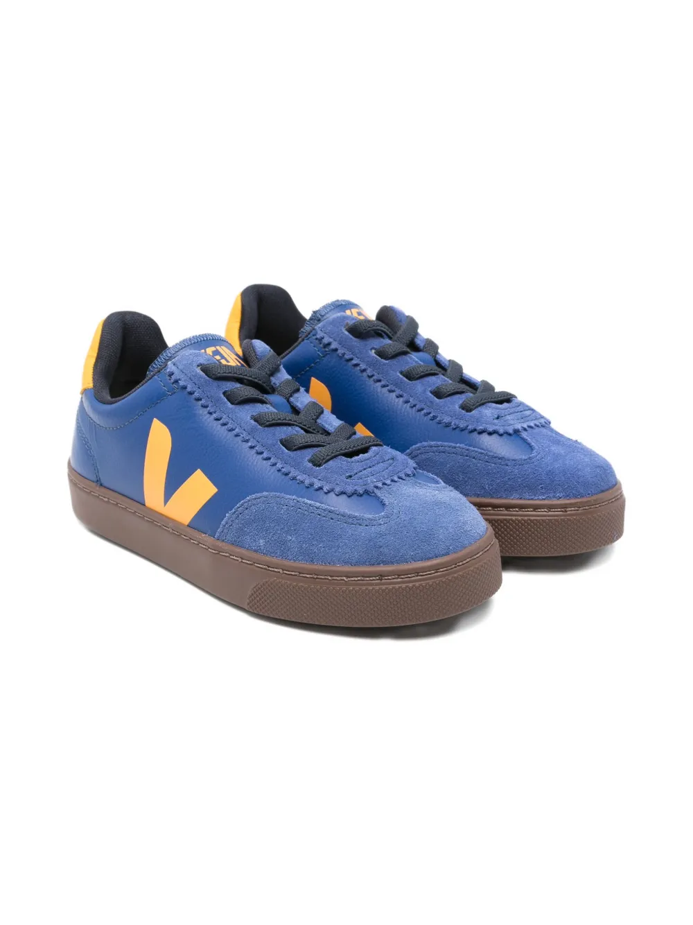 VEJA Kids Volley logo low-top sneakers Blue