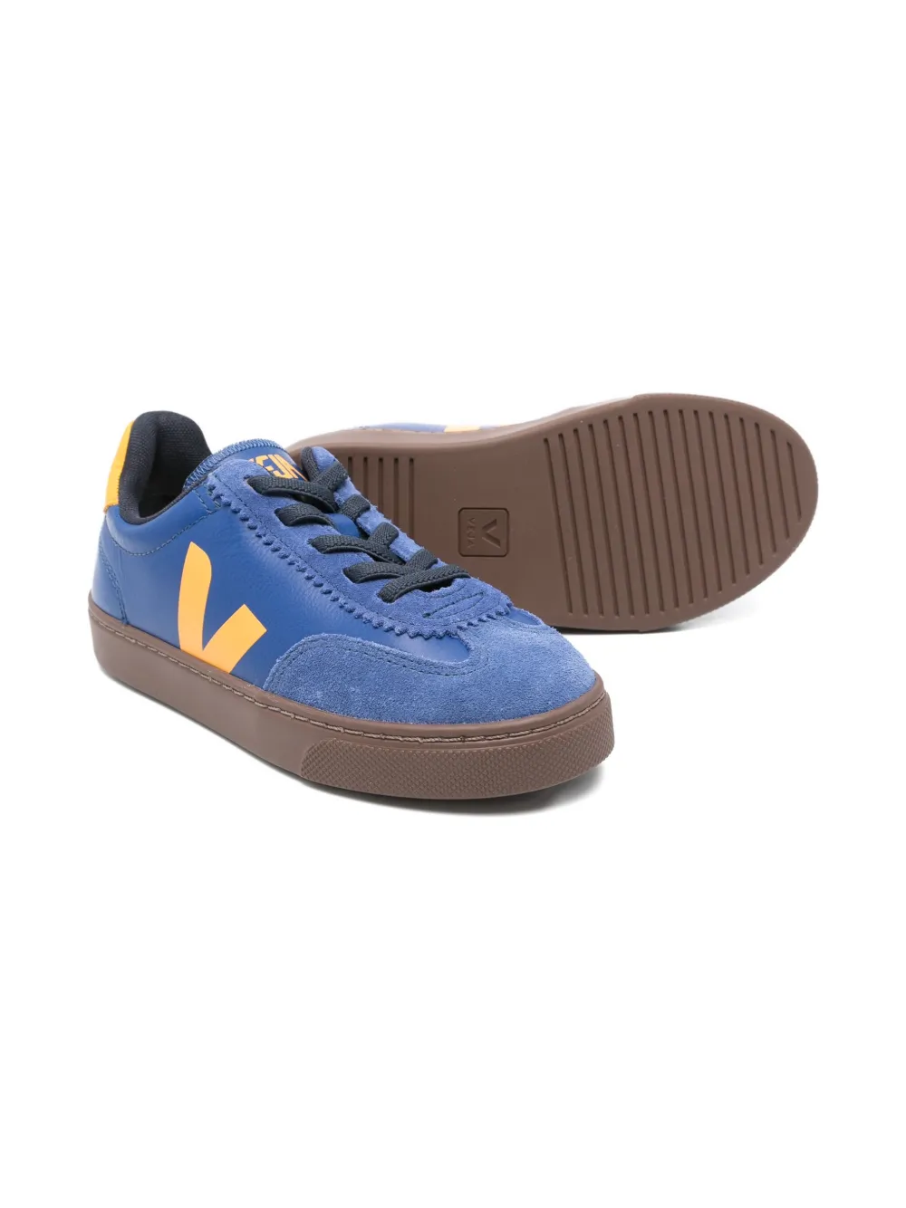 VEJA Kids Volley logo low-top sneakers - Blauw