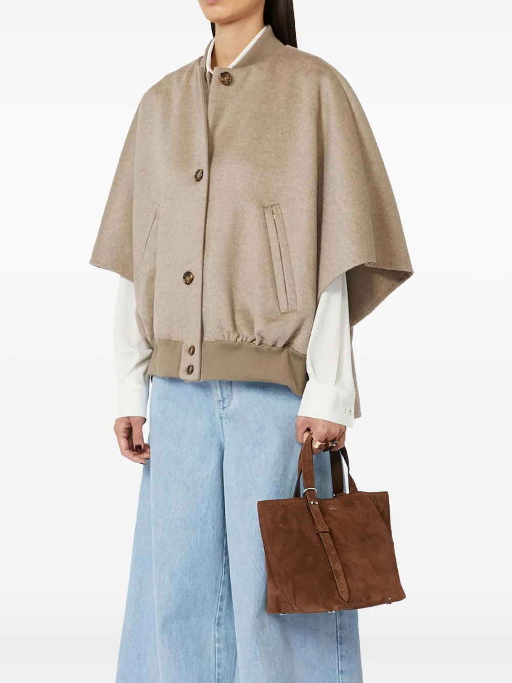Max Mara Extra kleine Archetipo shopper - Bruin