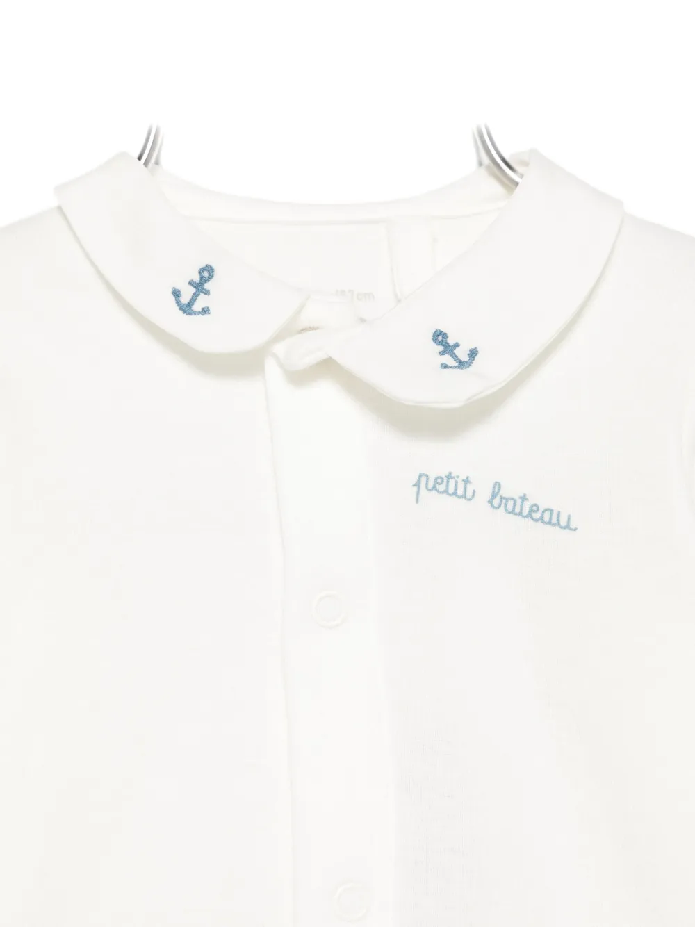 Petit Bateau Romper met geborduurde kraag Wit