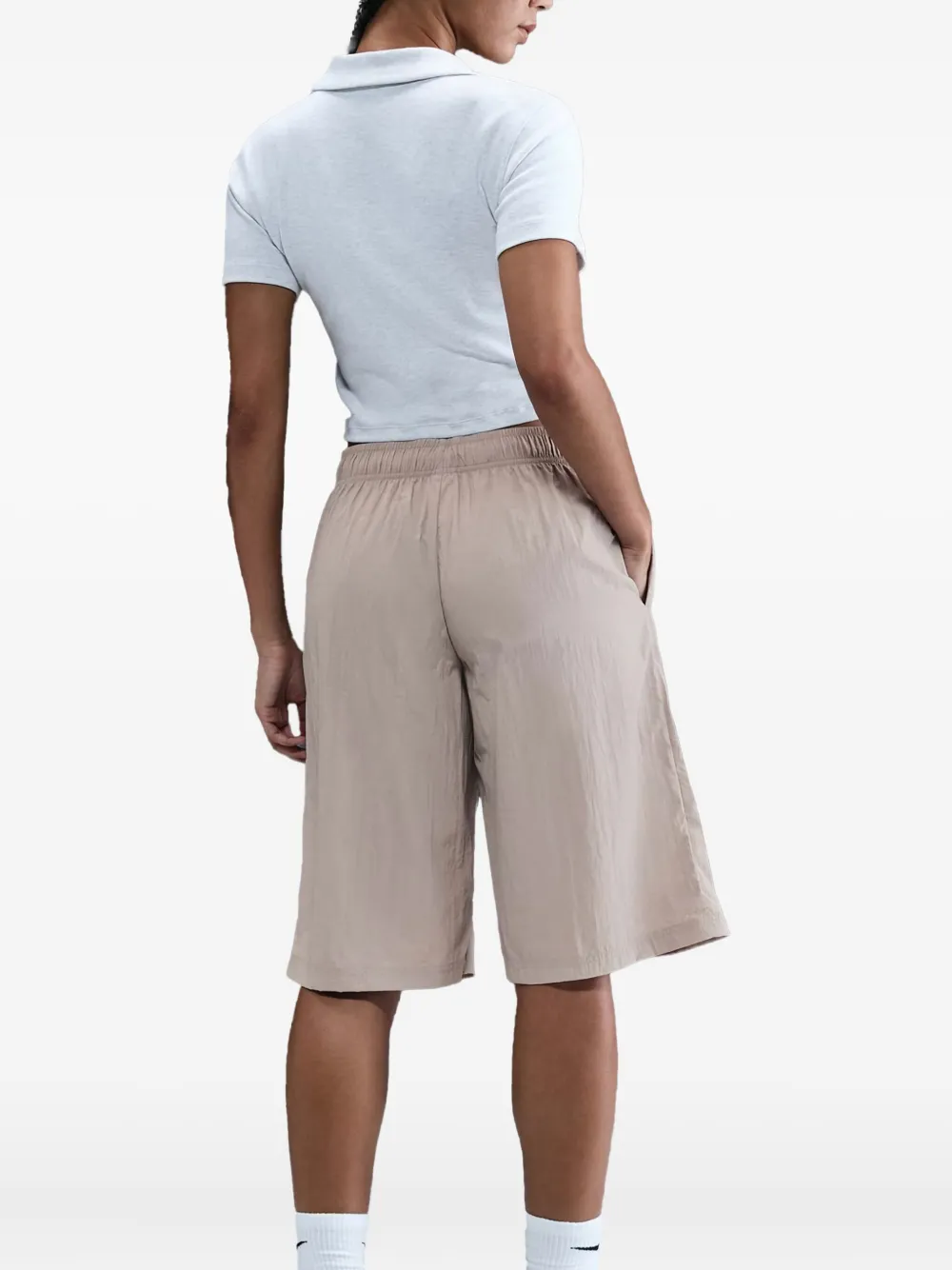 Nike Shorts met elastische taille en geborduurd Swoosh-logo Grijs