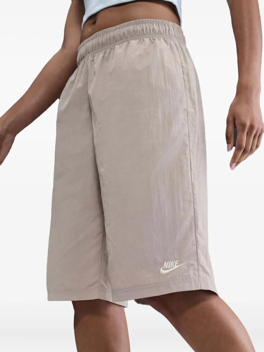 Nike Shorts met elastische taille en geborduurd Swoosh-logo Grijs