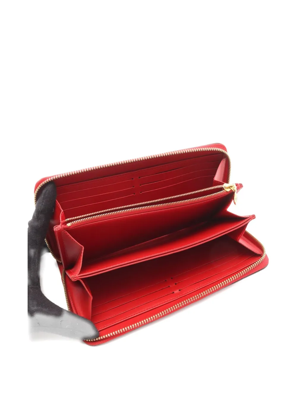 Pre-owned Louis Vuitton 2018 Vernis-leather Zip-around Wallet In Red