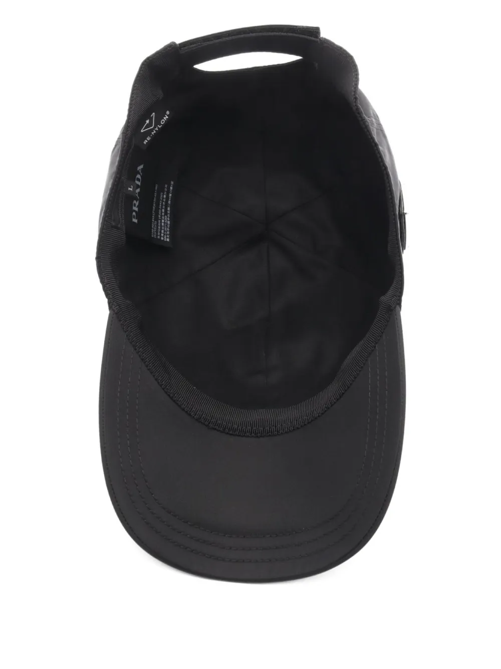 Pre-owned Prada 2020s Triangle-logo Baseball Cap In Black
