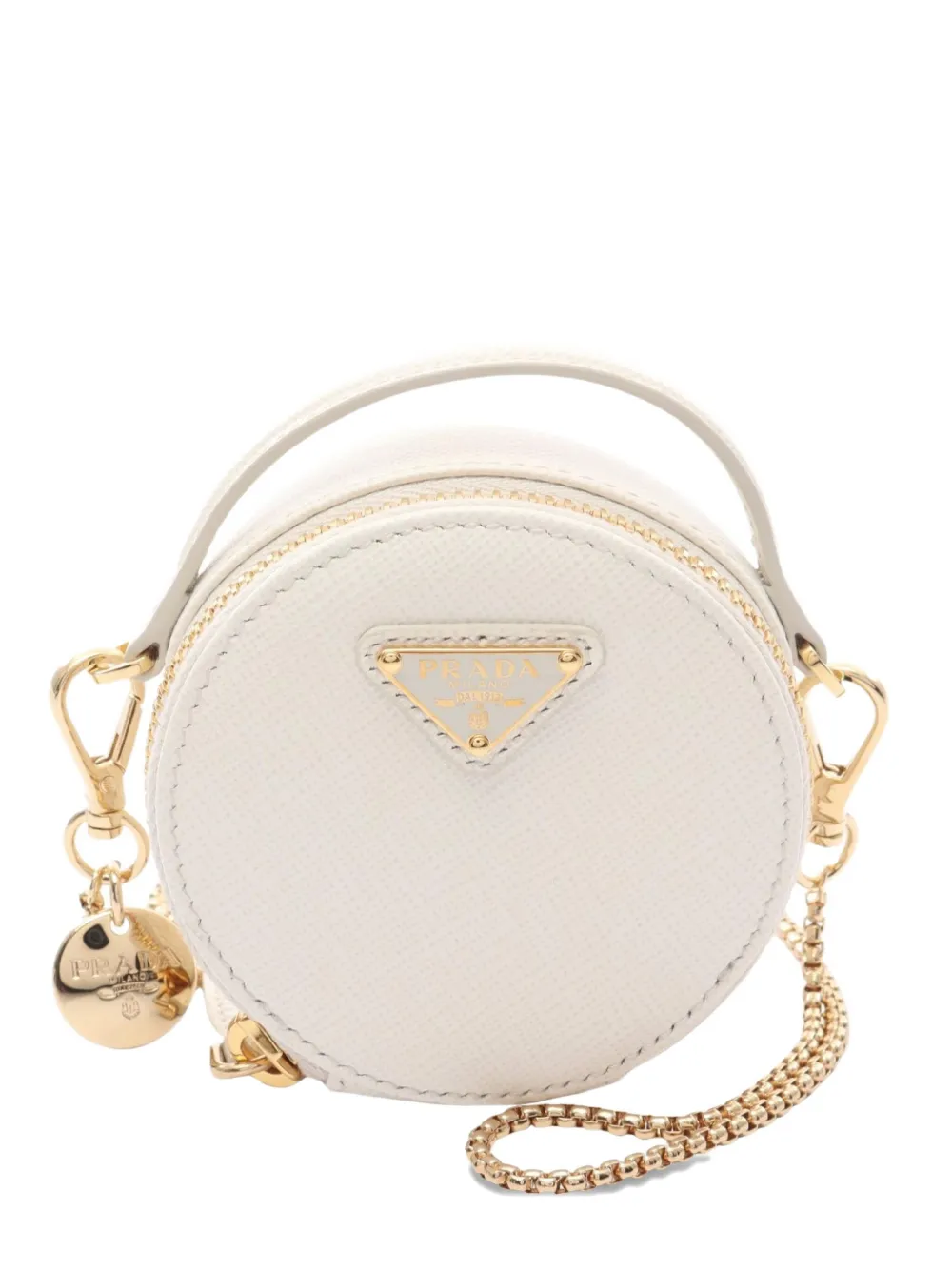 2020s saffiano triangle mini pouch bag