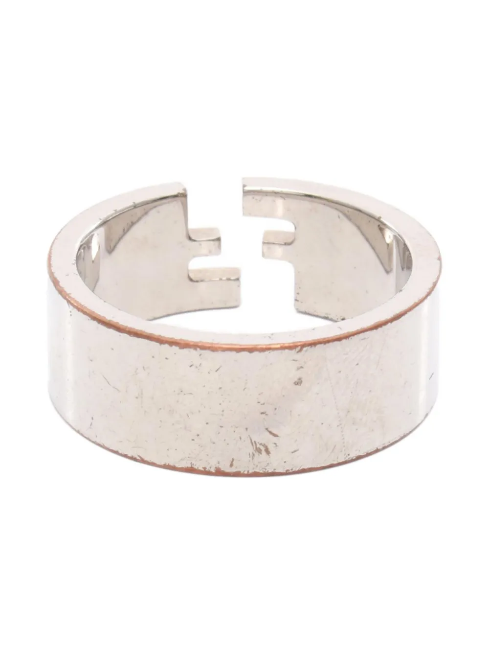 Fendi Pre-Owned 00s FF-logo metal ring - Grigio