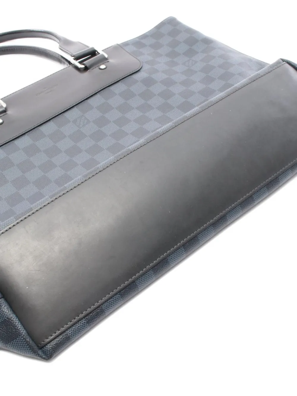 Pre-owned Louis Vuitton 2016 Hippopotamus Voyage Damier Tote Bag In Blue