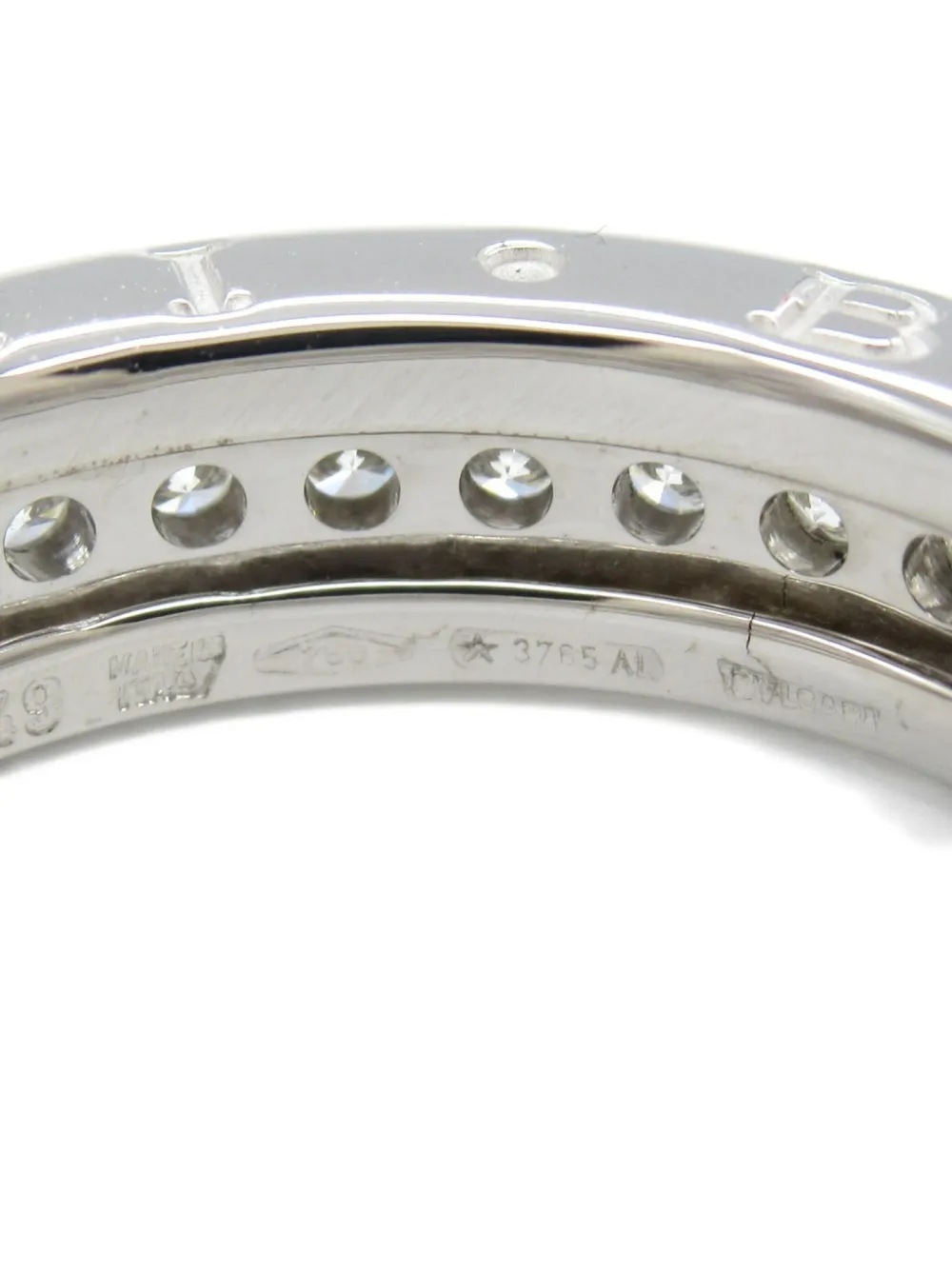 Pre-owned Bvlgari 2010s 18k White Gold B.zero1 Diamond Ring In Silver