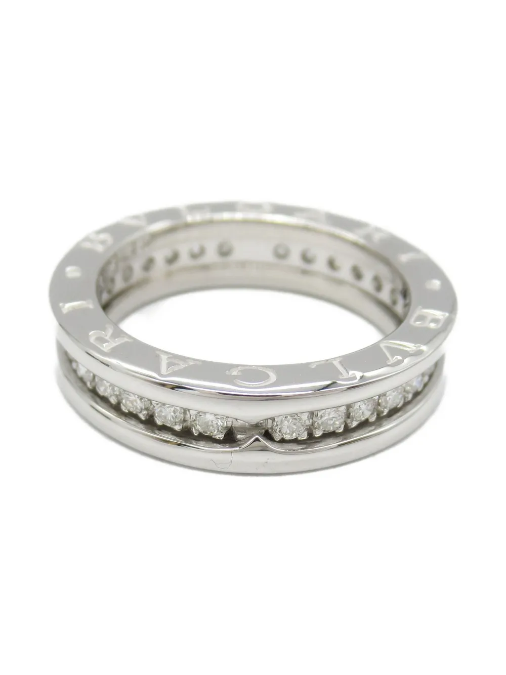 Bvlgari Pre-Owned 2010s 18K white gold B.zero1 diamond ring | Silver | Image 1