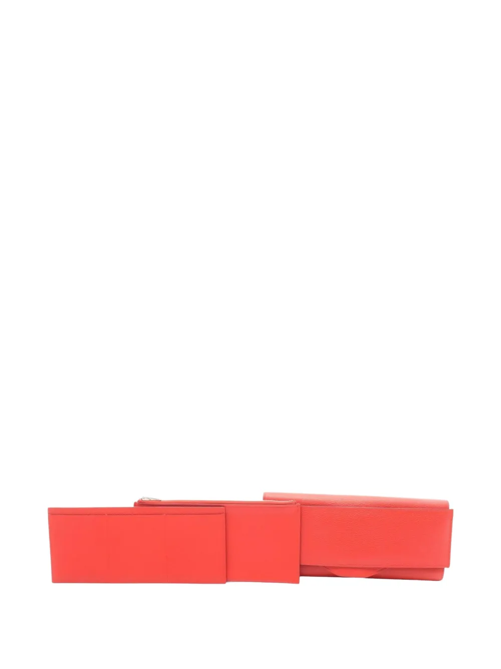 Pre-owned Hermes 2016 Passant Bi-fold Leather Wallet In Red