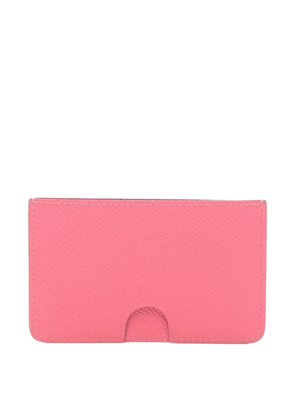 Pre-owned Hermes 2016 Porquerolles Leather Card Case In Pink