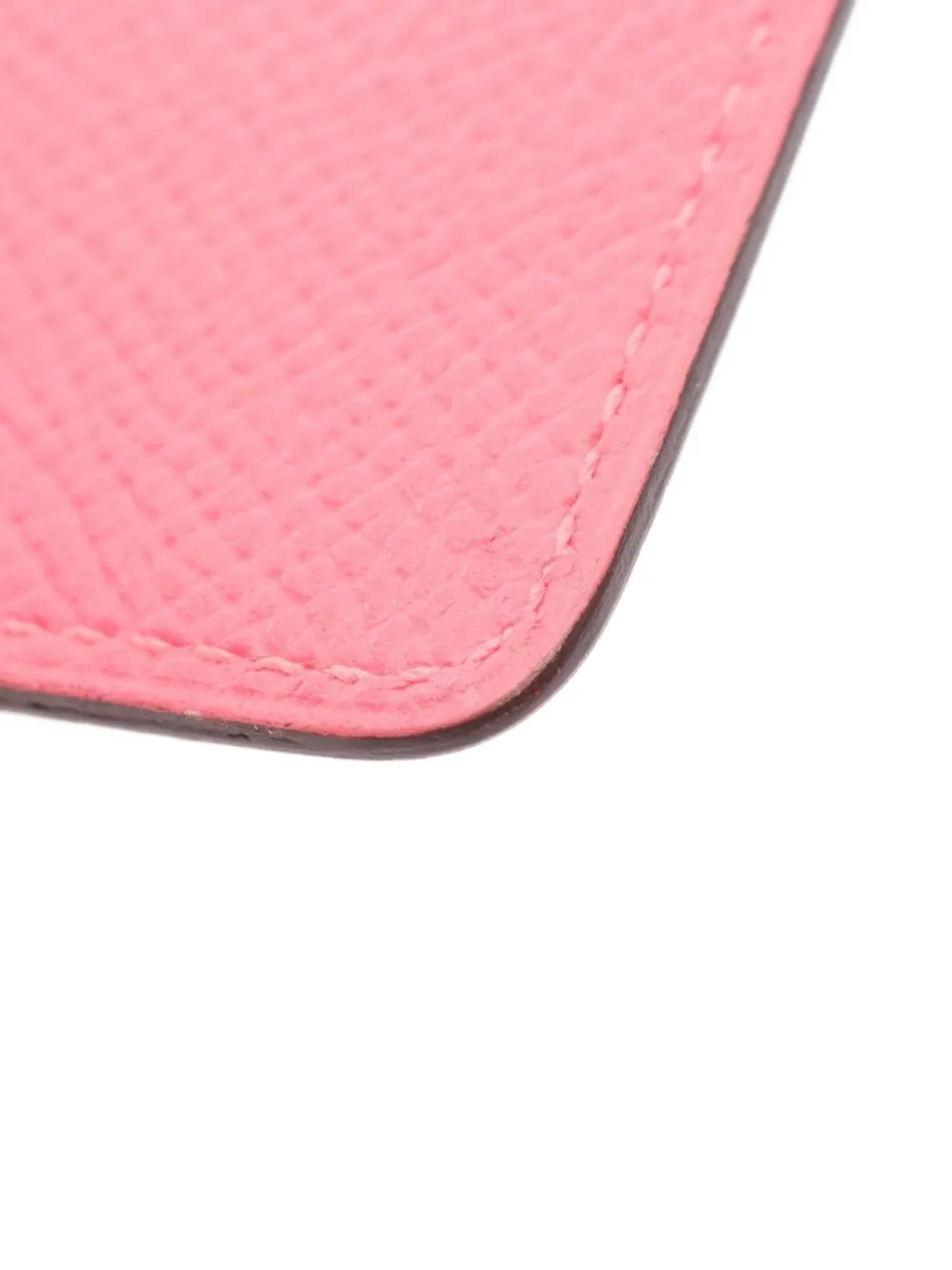 Pre-owned Hermes 2016 Porquerolles Leather Card Case In Pink