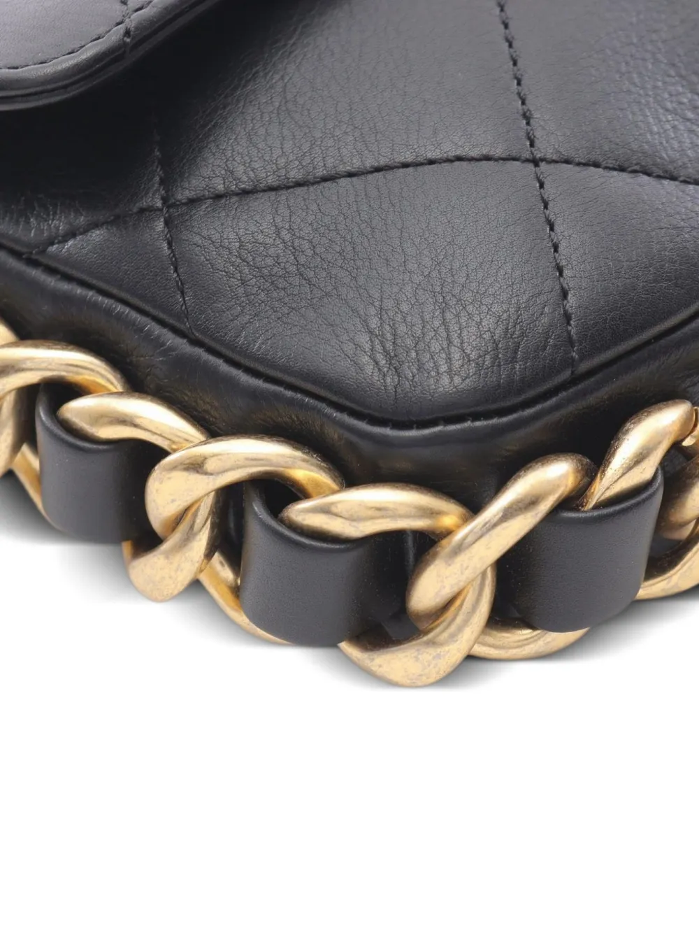 Pre-owned Chanel 2021 Flap Matelassé-quilting Chain-strap Shoulde Bag In Black