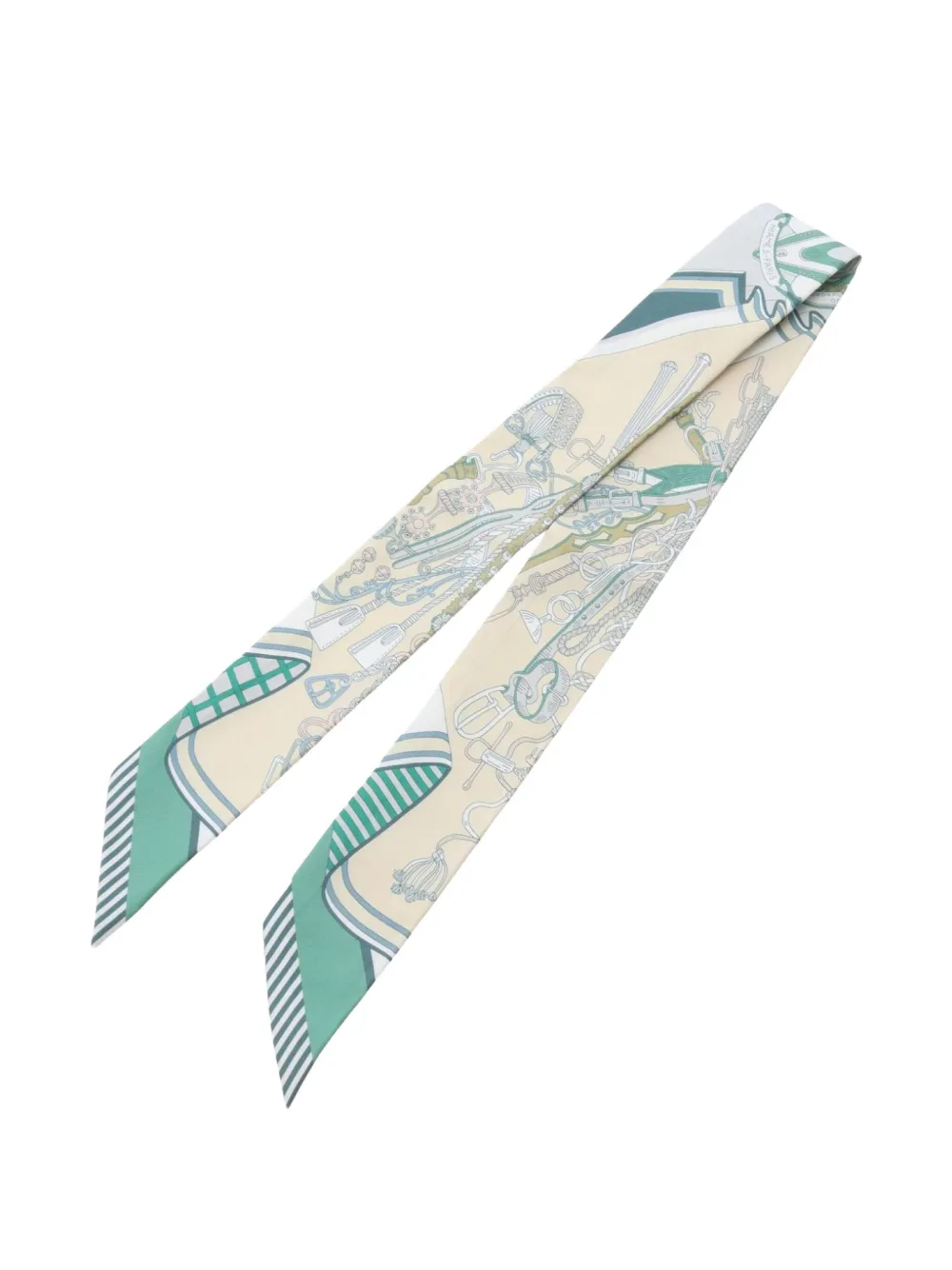 Hermès Pre-Owned 2020s Twilly Bouquets Sellier silk scarf | Image 2