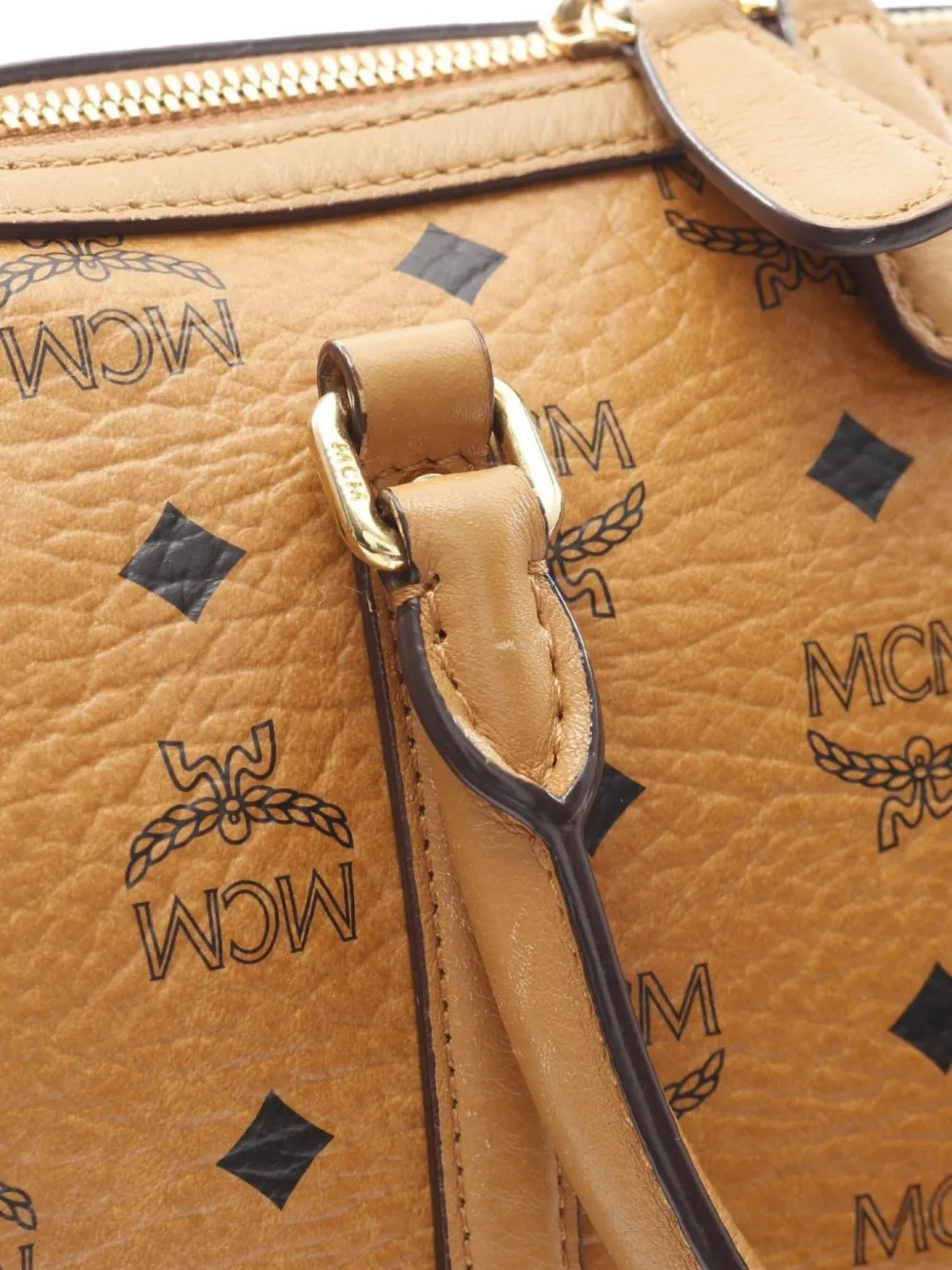 Pre-owned Mcm 2010s Mini Visetos Boston Bag In Brown
