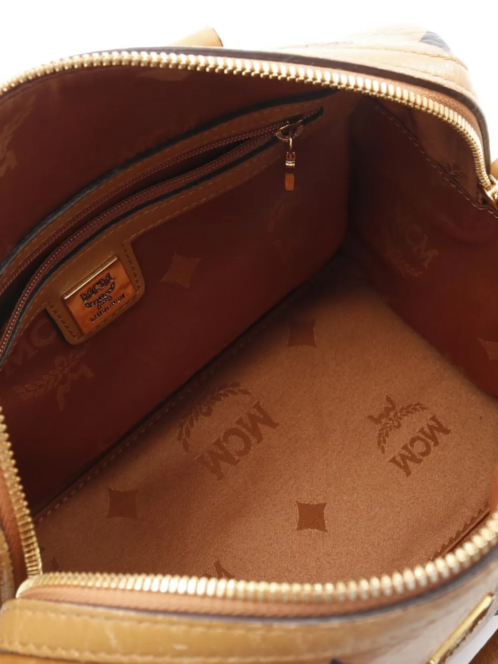 Pre-owned Mcm 2010s Mini Visetos Boston Bag In Brown
