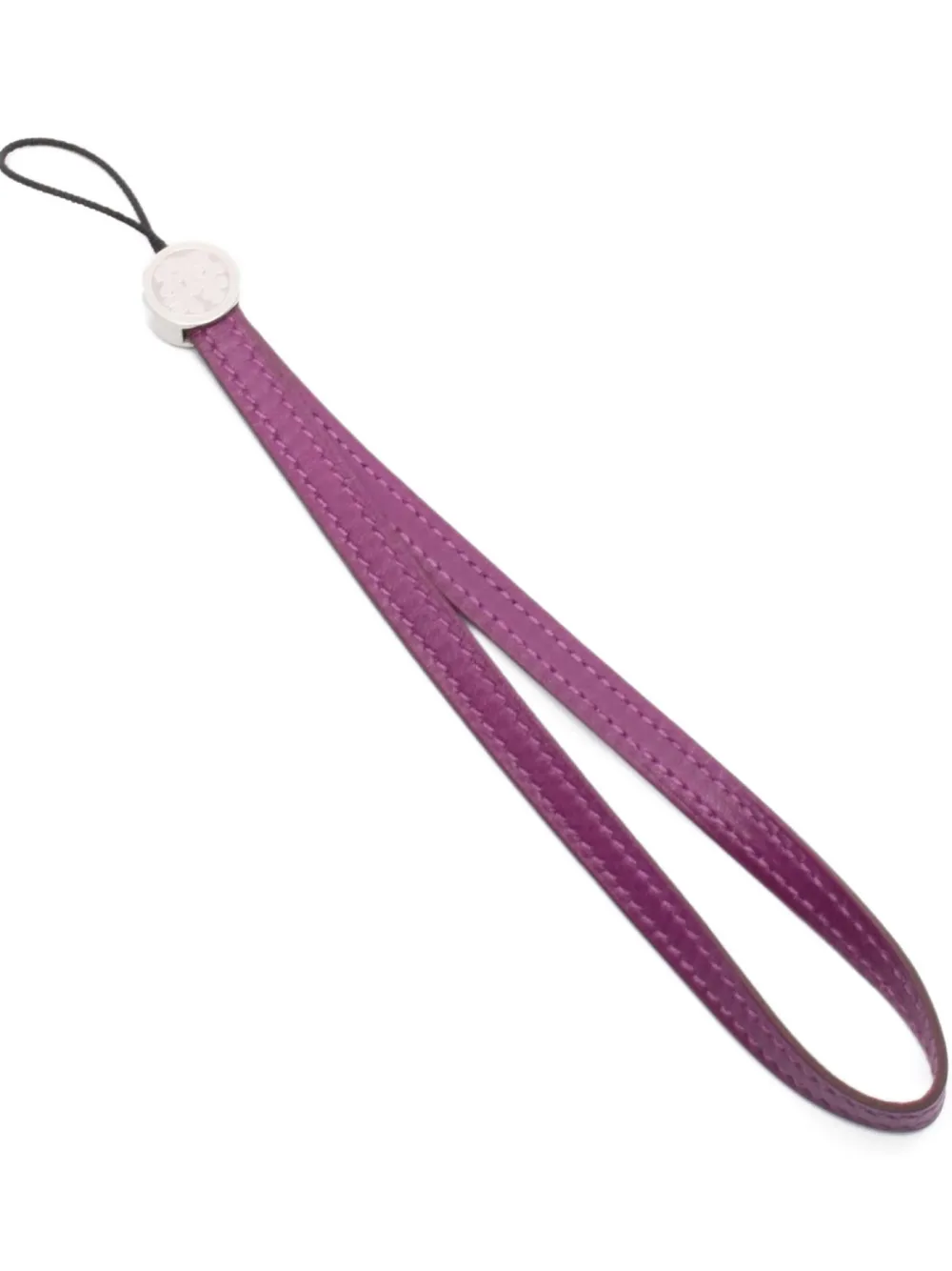 Pre-owned Hermes Leather Keyring In Purple