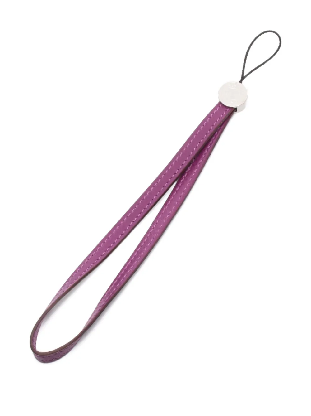 Pre-owned Hermes Leather Keyring In Purple