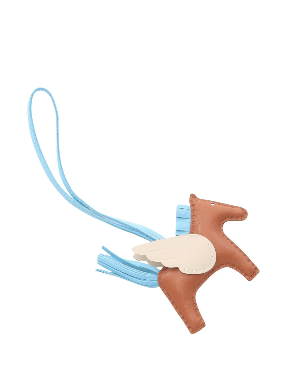 Pre-owned Hermes 2024 Rodeo Pegasus Lambskin Bag Charm In Brown