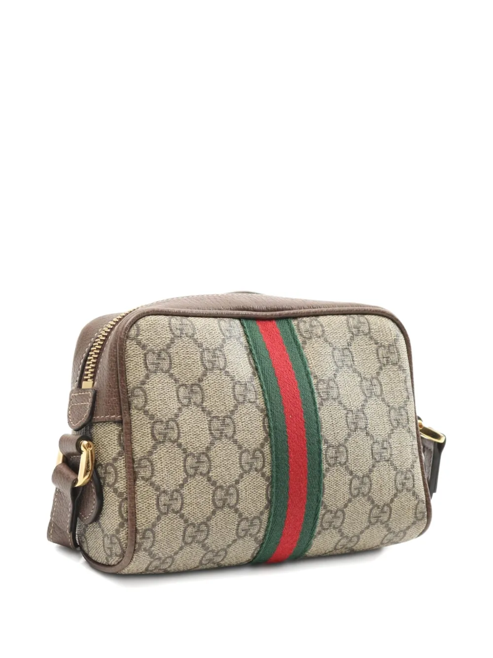 Pre-owned Gucci 2010s Small Ophidia Gg-supreme Monogram Cross Body Bag In Neutral