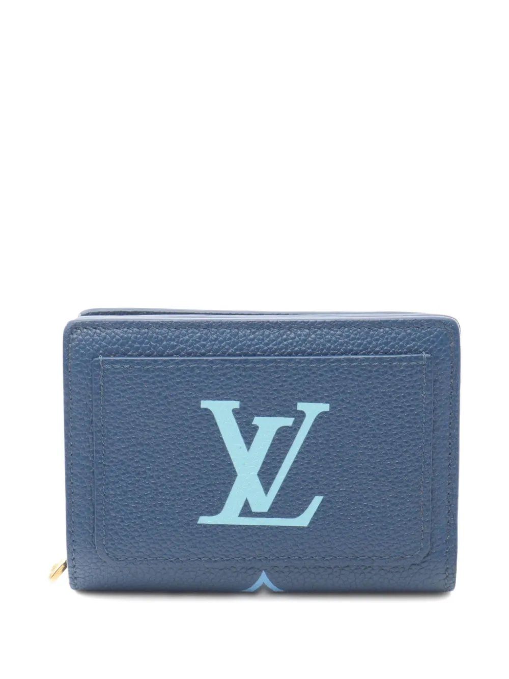 Pre-owned Louis Vuitton 2021 Logo-print Bi-fold Wallet In Blue