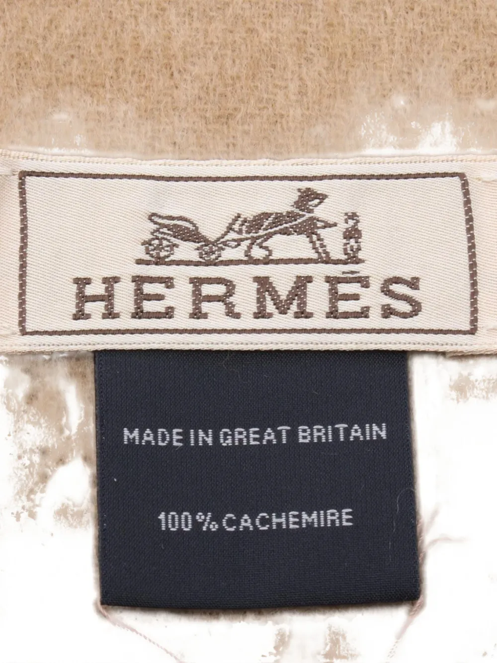 Pre-owned Hermes 2020s Lectoverso Cashmere Scarf In Brown