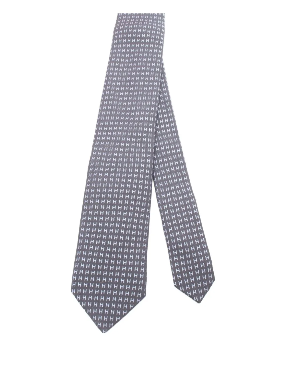 20s Faconnee H logo silk tie