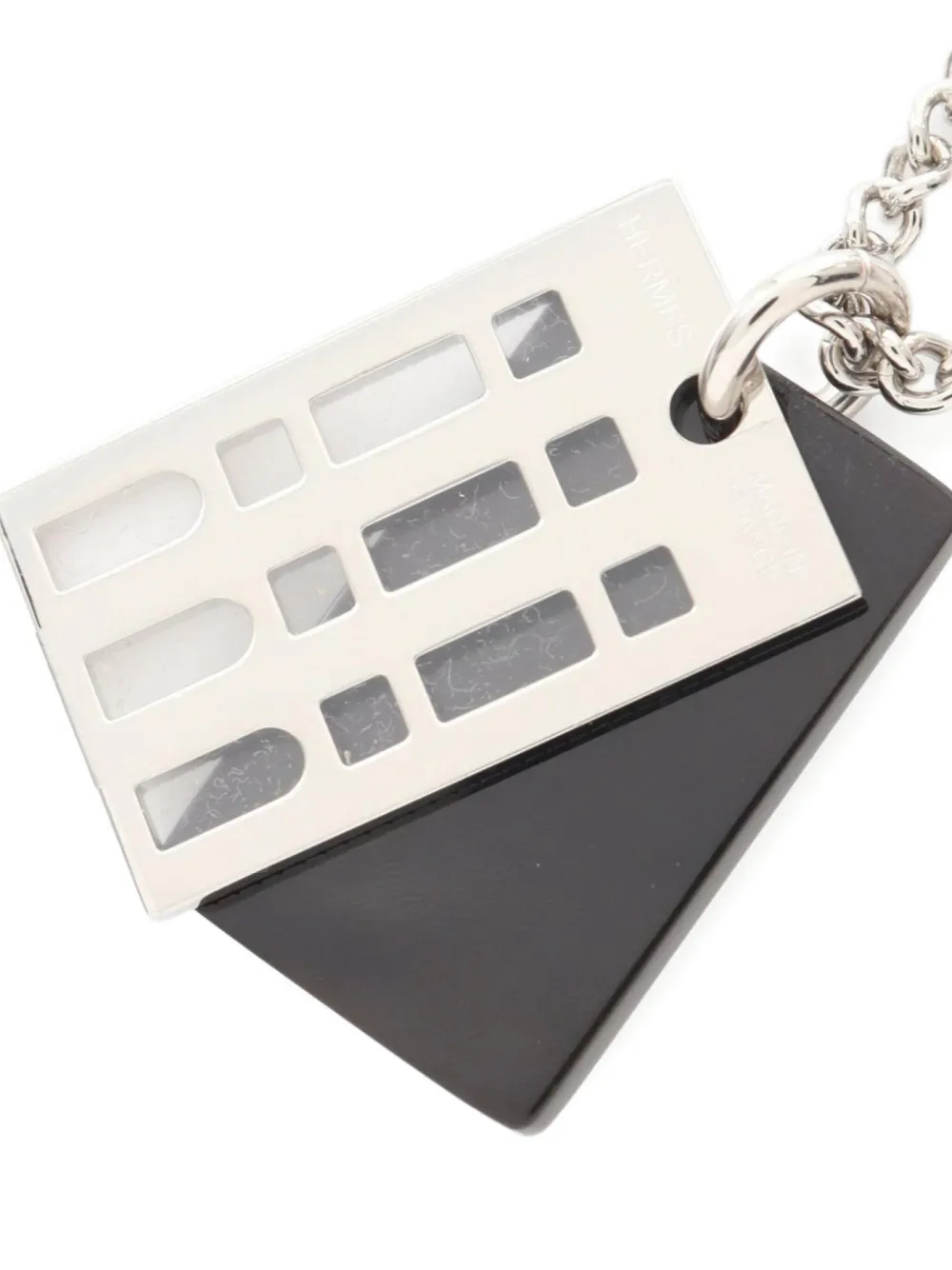 Pre-owned Hermes 2010s Van Quatre Faubourg Plate-pendant Necklace In Silver